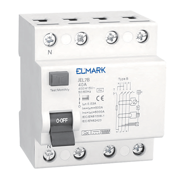 Intrerupator automat diferential RCCB JEL7B 10kA 4P Tip B AC/DC 40A 30mA