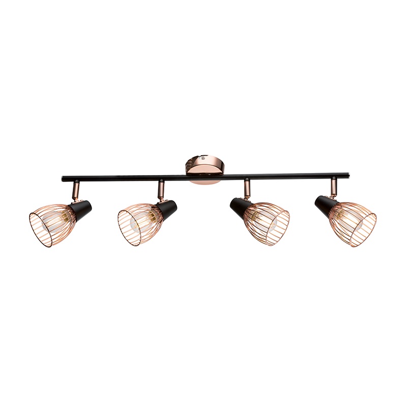 Lustra, Elmark, 4X E14, Ambix, Negru/Cupru, 955Ambix4
