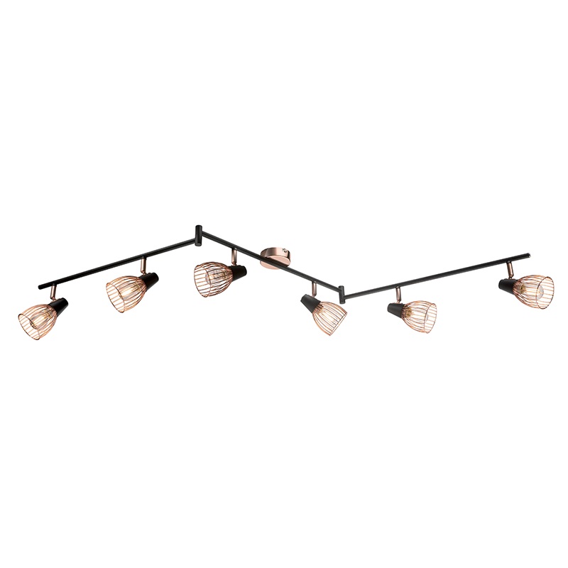 Lustra Elmark 6X E14 Ambix Negru/Cupru 955Ambix6