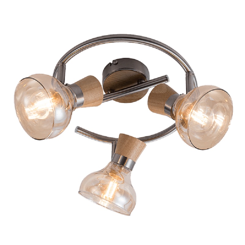 Lustra Elmark Addy Lemn 3X E14 955Addy3/Wd