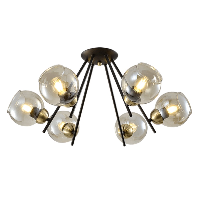 Candelabru, Elmark, Rick, 6XE27, Negru, Mat Bronz, 955RICK6