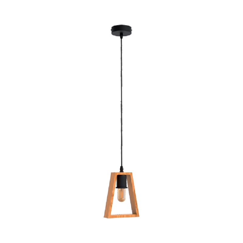 Pendul Elmark Ronny 1X E27 Negru/Lemn 955Ronny1