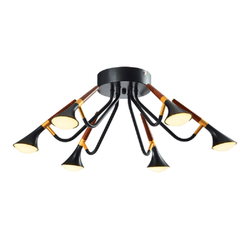 Lustra, Elmark, Duncan, LED, Negru/Lemn, 30W, 2700-Lumina calda (3000K), 955Duncan6