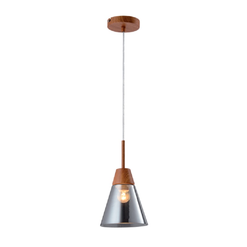 Pendul, Elmark, Bradley, 1X E27, Gri/Lemn, 955Bradley1