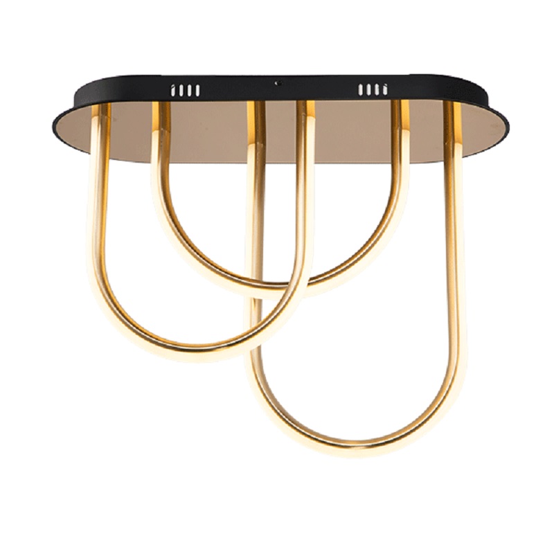 Plafoniera, Elmark, Elin, LED, 43W, Negru nisipiu / auriu,Lumina calda (3000K), 955ELIN3043
