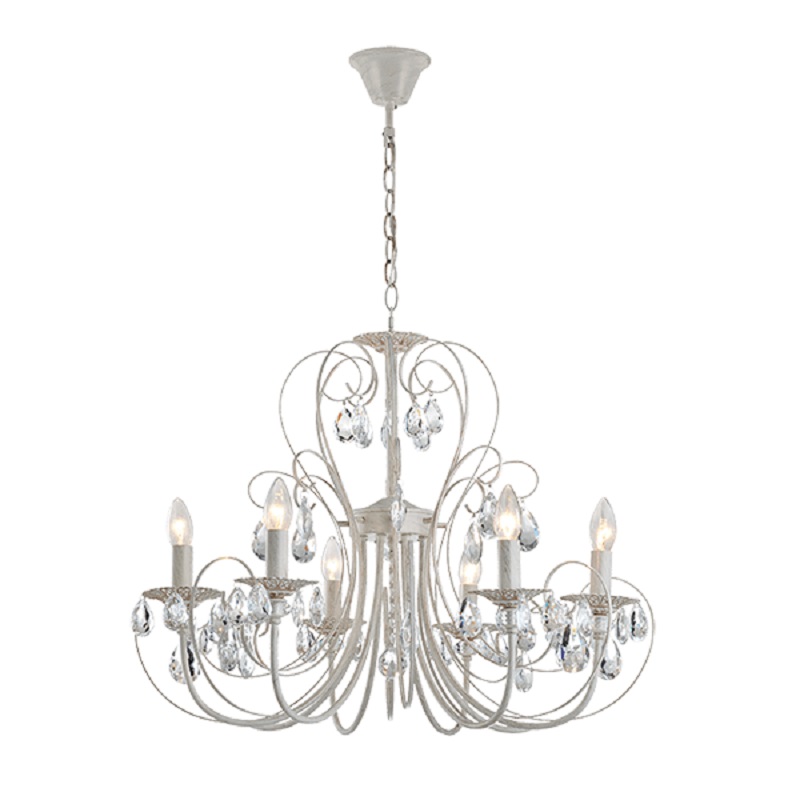 Candelabru Elmark Ruby 6X E14 Bej/Auriu Patinat 955Ruby6