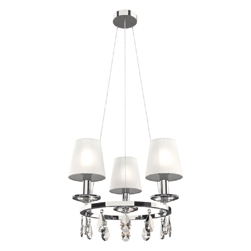 Candelabru, Elmark, Barbara, 3XE14, Alb Crom, 955BARBARA3