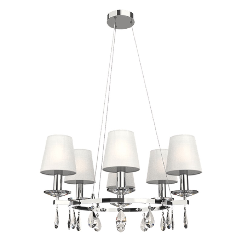 Candelabru Elmark Barbara 6XE14 Alb Crom 955BARBARA6