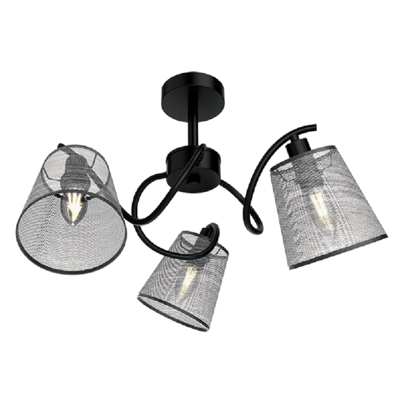 Candelabru, Elmark, Jasmine, 3XE14, Negru Gri, 955JASMINE3