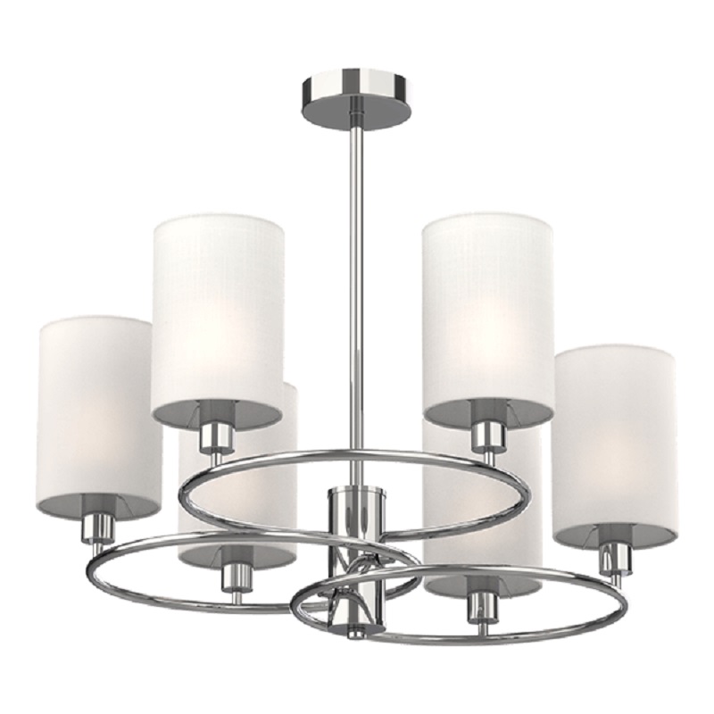 Candelabru Elmark Lukas 6XE14 Alb Crom 955LUKAS6