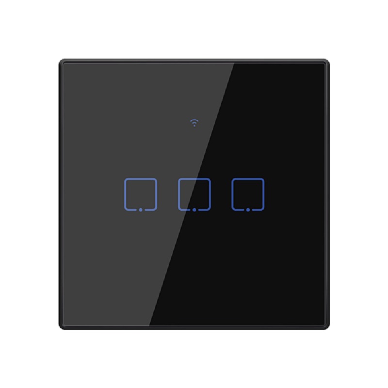 Intrerupator triplu Touch negru sticla 1000W inteligent Smart Wi-Fi, 195009/BL