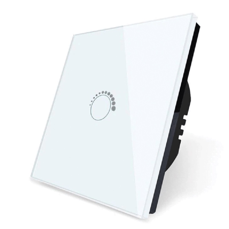 Intrerupator inteligent RF 433 variator 500W Touch alb sticla, 195013/WH 
