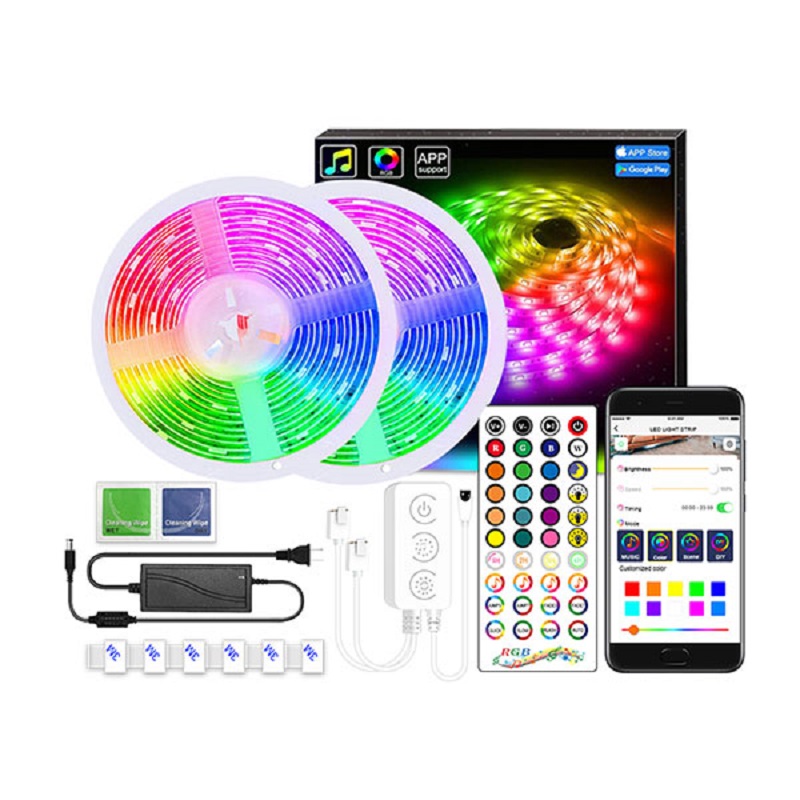 Set Banda LED RGB doua role 5M 300 LED-uri 230V IP65, Bluetooth Smart