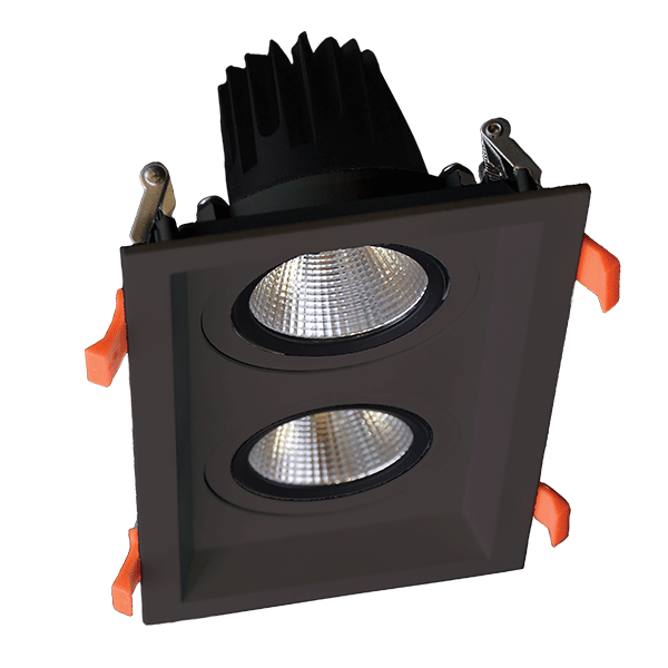 Spot LED, Dublu, Mobil, 2X15W, 230V, 4000K, Negru