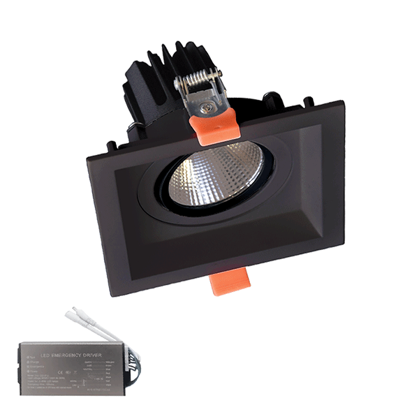 Spot LED, 176X176, H138, Mobil, 30W, 230V, 3000K, Alb, + Kit Emergenta