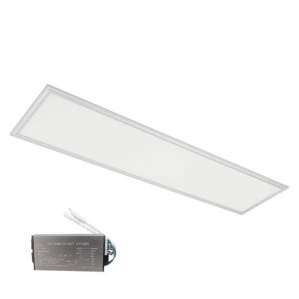 Panou LED, Incastrat, 48W, 6400K, 295X1195mm, Rama Alba, UGR, + Kit Emergenta