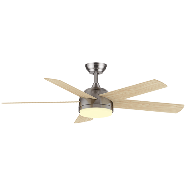 Lustra LED 20W Dimabila cu telecomanda 3000K-4000K-6500K - Ventilator 70W Crom - Lemn 95EL124570/W