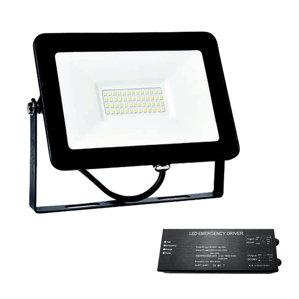 Proiector, LED, VEGA100, Slim, SMD, 100W, 5500K, Negru, + Kit Emergenta, IP65