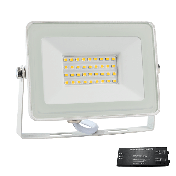 Proiector, LED, VEGA30, Slim, 30W, 3000K, Alb, + Kit Emergenta, IP65
