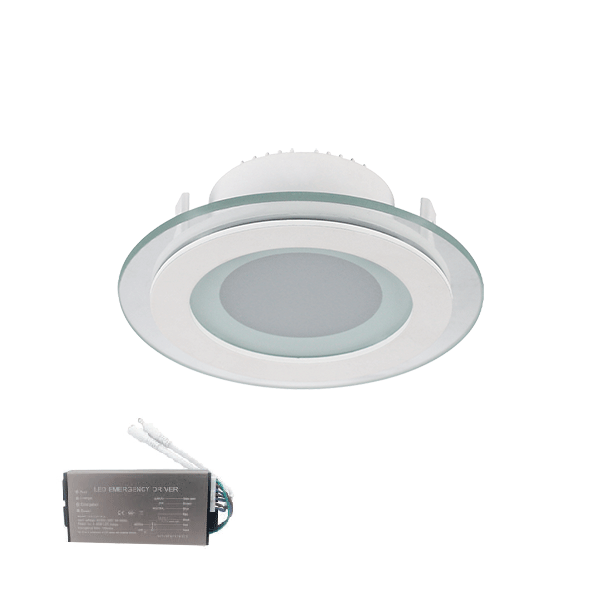 Spot LED, Sticla, D200, Alb, Rotund, 18W, 4000K, + Kit Emergenta
