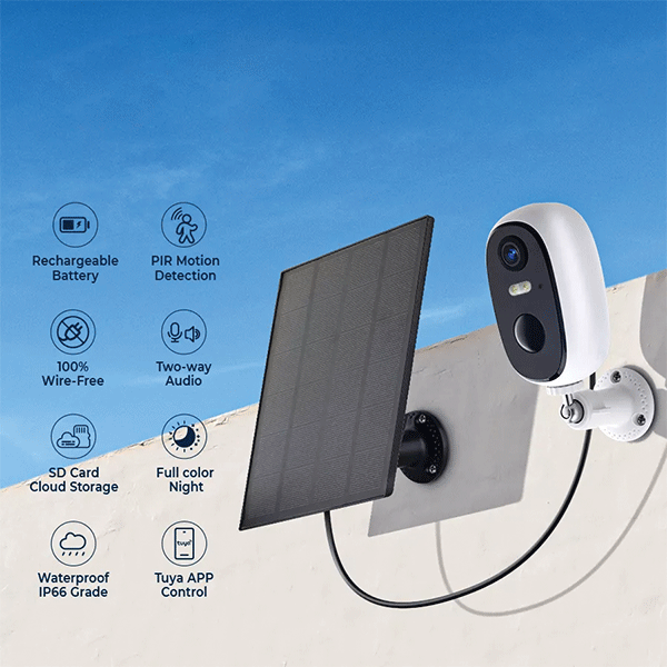 Camera video TUYA Smart WI-FI HD 1920x1080 (2MP) alimentat cu panou solar IP66, 195047