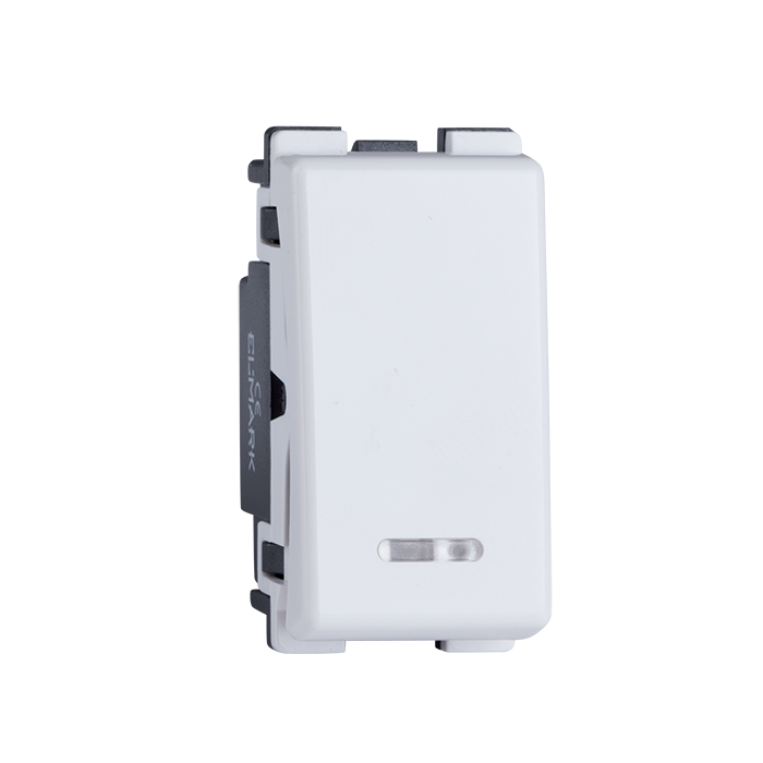 Intrerupator simplu Elmark Lecce Alb cu LED 26002