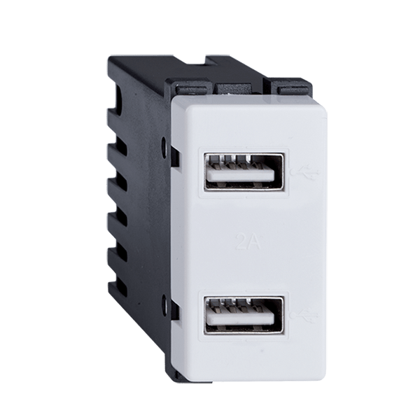 Priza USB Elmark Lecce Alb 26014