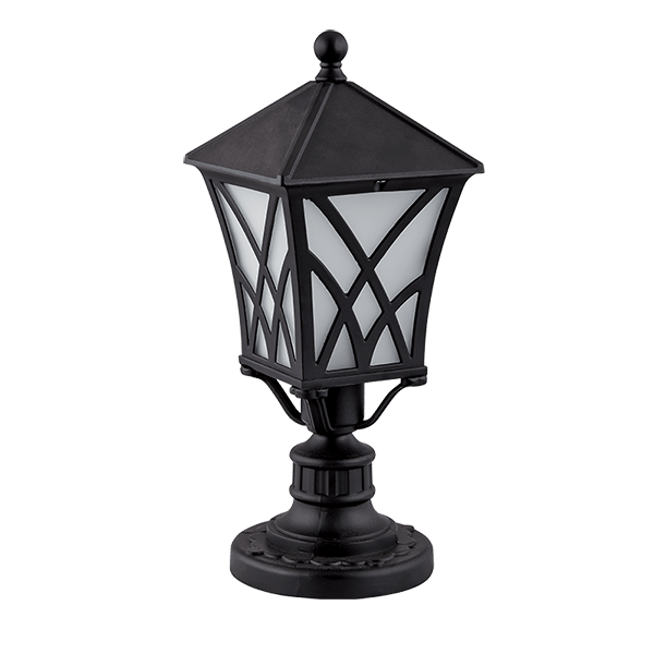 Lampadar Gradina, ALEK STAND 1XE27 NEGRU H370mm, Elmark, 96304MF/BK