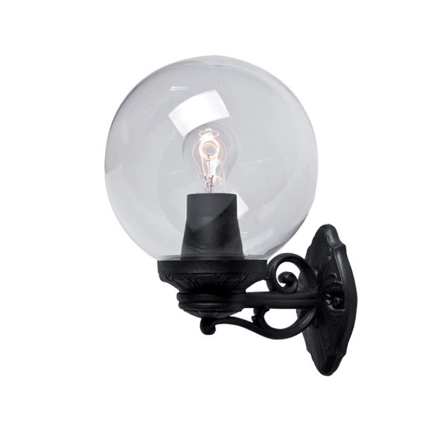 Lampa de Perete Gradina, Lampadar GLOBE 250 1XE27 IP55 NEGRU, Elmark, 96G250WL/BL