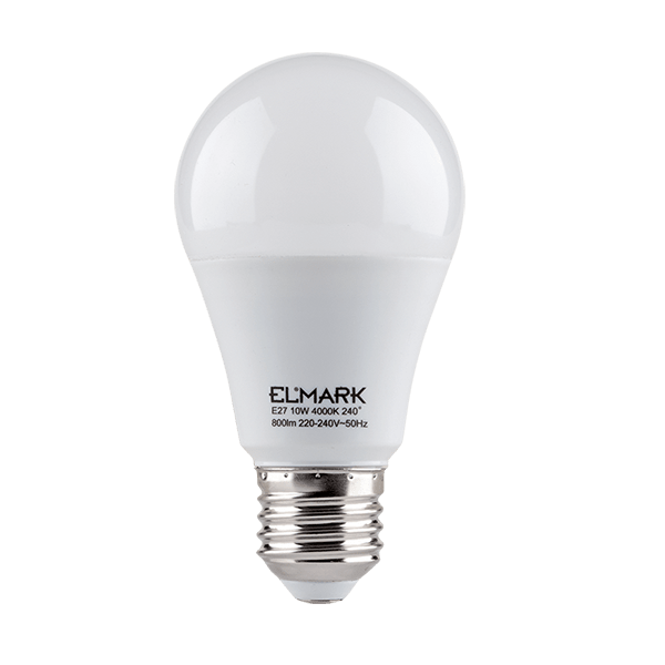 Bec Cu LED, PARA A60 SMD2835 10W E27 230V Alb, Elmark, 99LED586