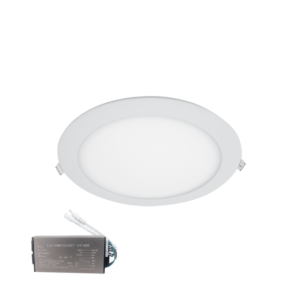 LED PANEL, Rotund, 18W 6400К IP44+ KIT Emergenta, Elmark, 99LED617IP44CWE