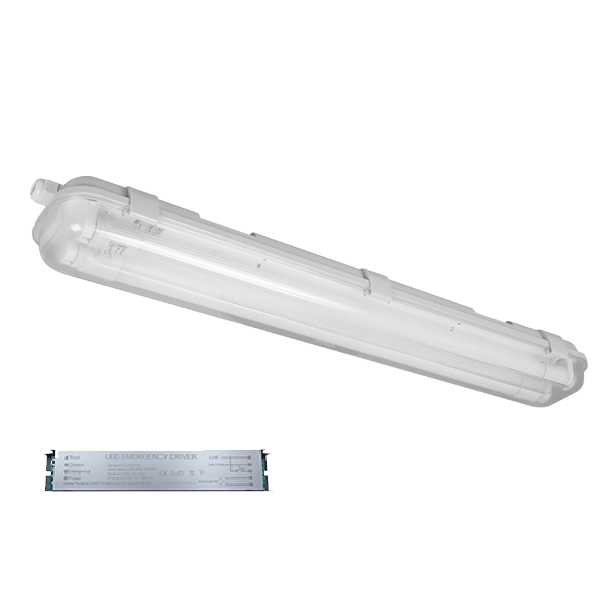 Corp de Iluminat, BELLA Cu tub LED (1500mm) 2X24W 4000K – 4300K IP65 CU KIT DE EMERGENTA, Elmark, 9BM224LEDE