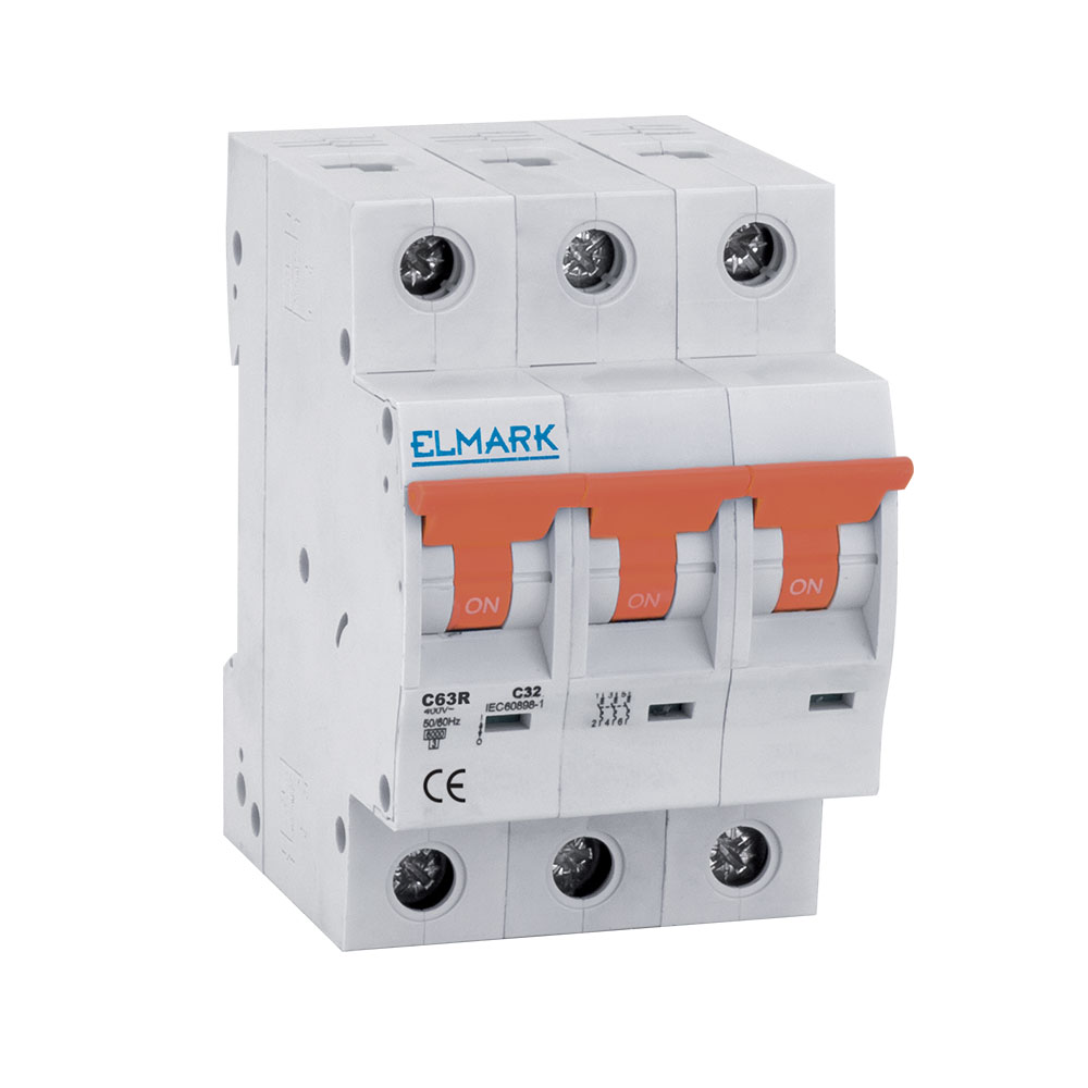 Intrerupator automat C63R 16A 3P 6kA Curba C Elmark 41316R