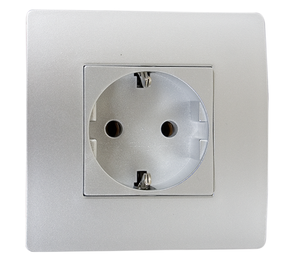 Priza Schuko Basic TZ107 argintiu Elmark 38202