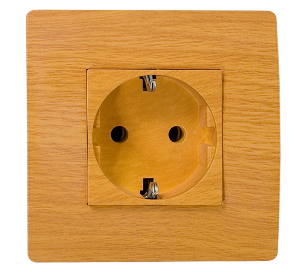 Priza Schuko Basic TZ107 lemn deschis 16A Elmark 38205