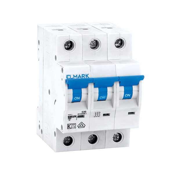 Siguranta electrica automata Elmark NEW MCB C63N 32A 3P 6kA Curba B 41732C