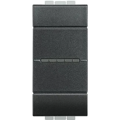 Intrerupator simplu axial Antracit 1 modul 10A 250 Vac  cu borne automate - Bticino Living Light - L4051AN