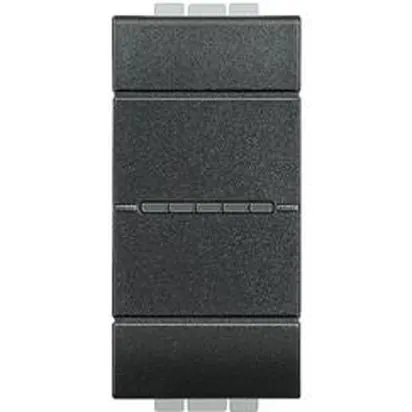 Intrerupator cu revenire, axial, Antracit, 1 modul, 10 AX 250 Vac, cu borne automate - Bticino Living Light - L4055AN