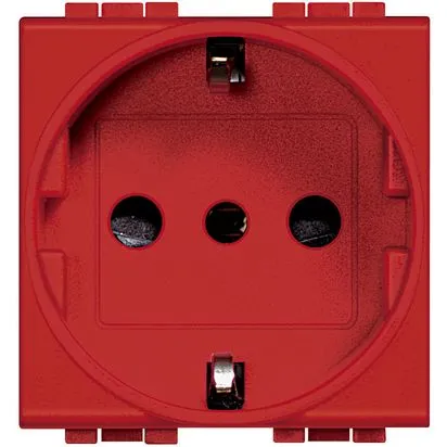 Priza Schuko standard German Rosie 2P+T 16A 250 Vac + standard Italian 10A 2P+T - Bticino Living Light - L4140R