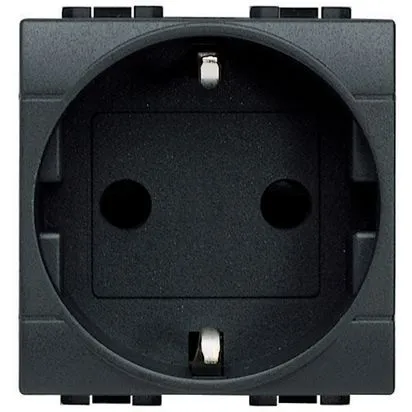 Priza Schuko, standard German, Antracit, 2P+T 16A, 2 module - Bticino Living Light - L4141 