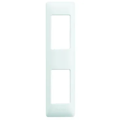 Ramă + suport Living Light pentru profil sau aparent - Alb - 2 module - LND4812BI