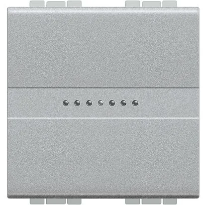 Intrerupator cap scara axial Aluminiu 2 module 10A 250 Vac cu borne automate - Bticino Living Light - NT4053M2AN