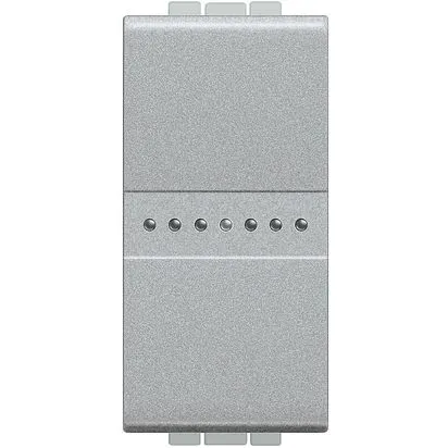 Intrerupator cap cruce, axial, Aluminiut, 1 modul, 16 AX 250 V - Bticino Living Light - NT4054