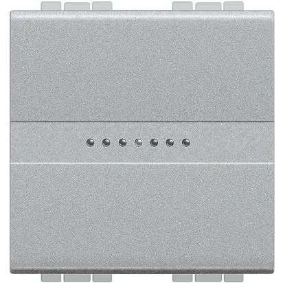 Intrerupator cap cruce, axial, aluminiut, 2 module, 16 ax 250 v - bticino living light - nt4054m2