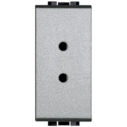 Priză 2P mini -Aluminiu - 1 modul - Bticino Living Light - NT4291