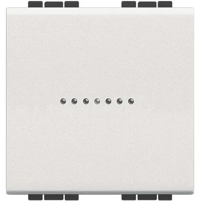 Intrerupator cap scara, axial, Alb, 2 module, 10A, 250 Vac, cu borne automate - Bticino Living Light - N4053M2AN