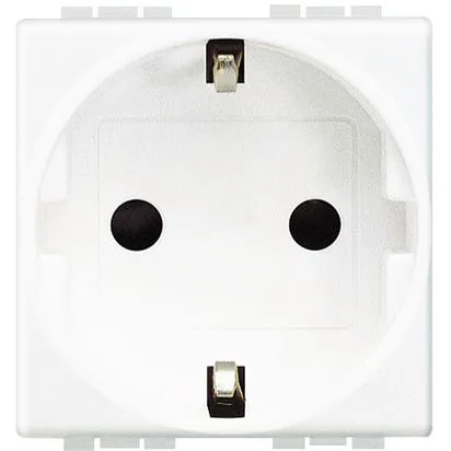 Priza Schuko, standard German, Alba, 2P+T 16A, 2 module - Bticino Living Light - N4141