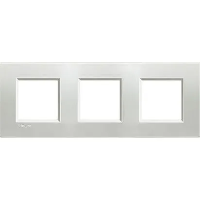 Rama 2 + 2 + 2 module argintiu bticino living light - lna4802m3ag