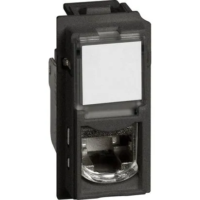 Priza date Bticino Living Now RJ45 1M f UTP CAT6A STP Neagra KG4279C6AS