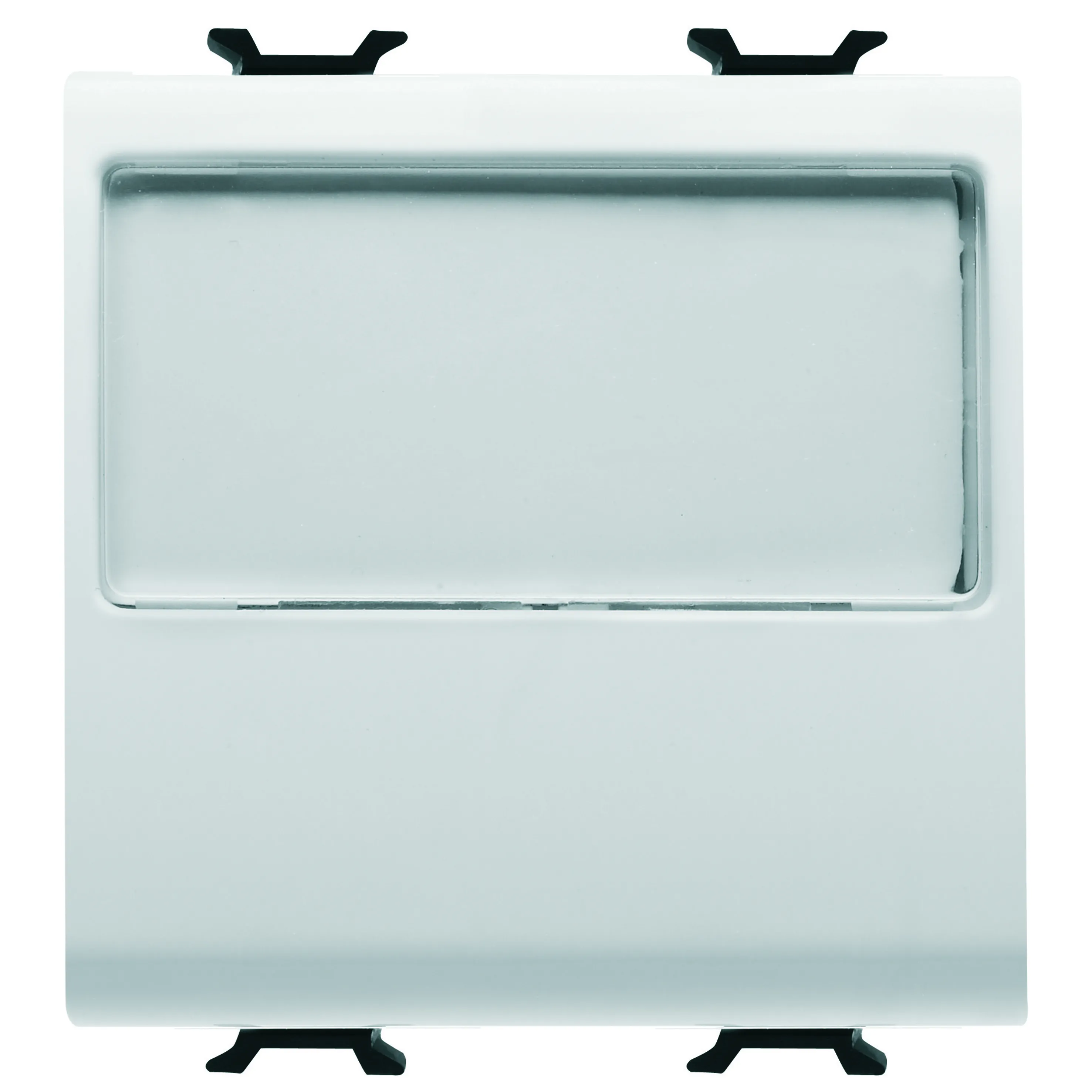 Buton, cu, revenire, cu, placuta, identificare, iluminabila, 250V, NO, 10A, 2, module, alb, lucios, Gewiss, Chorus, GW10191